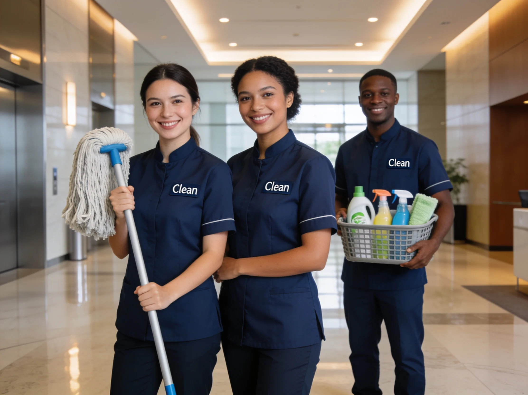 Professional cleaning team