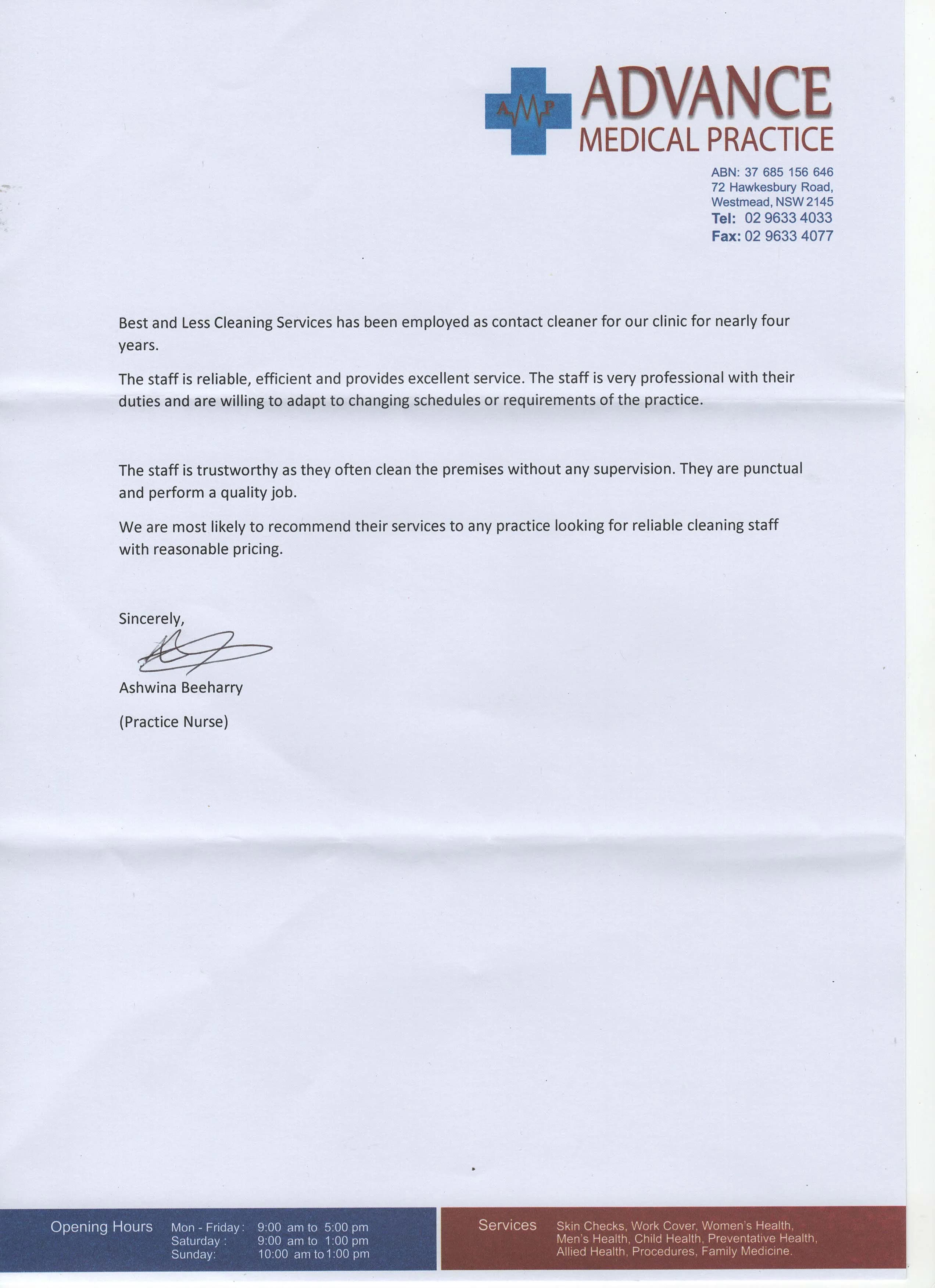 Advance Medical Practice Recommendation