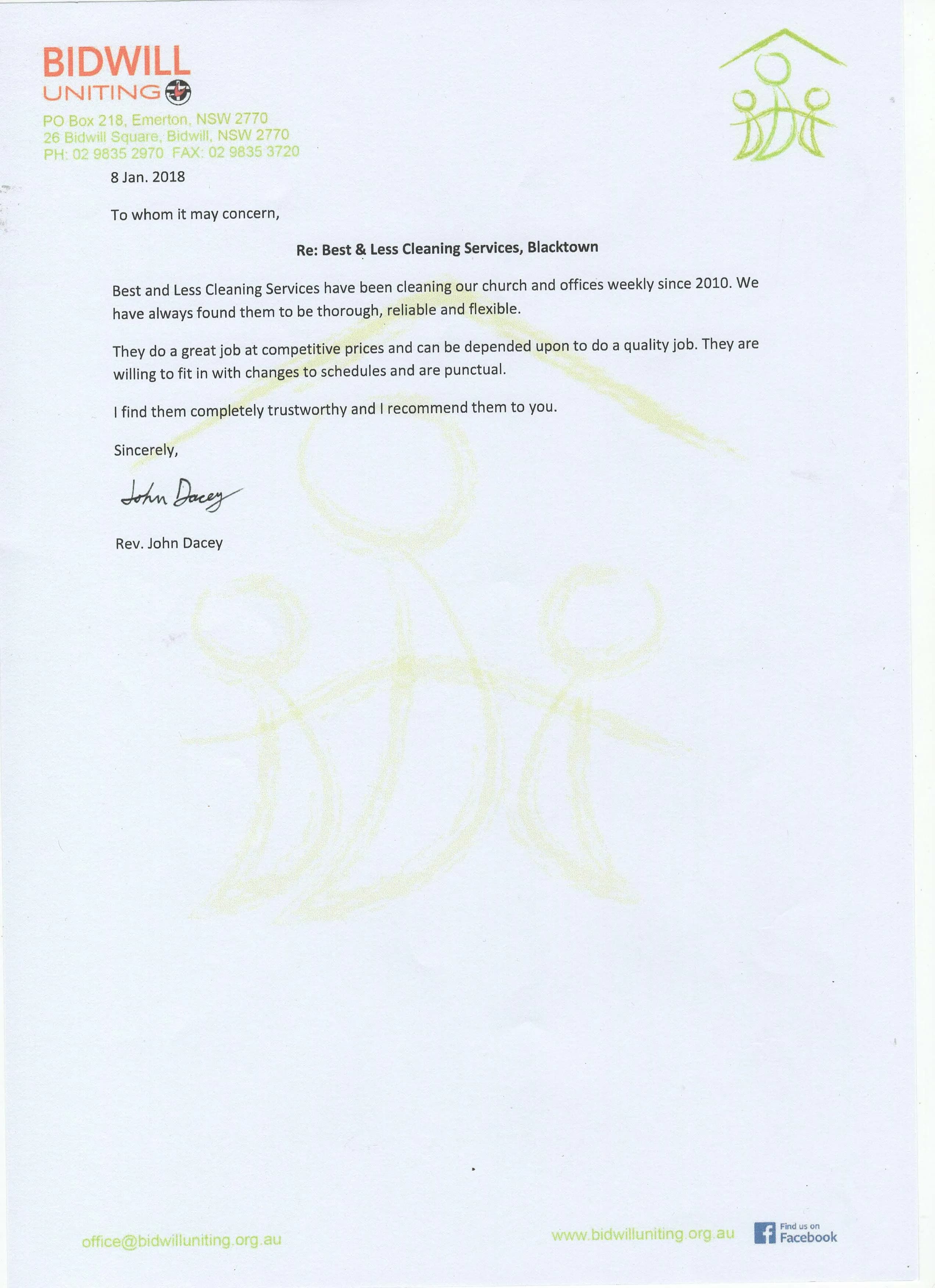 Bidwill Public School Reference Letter