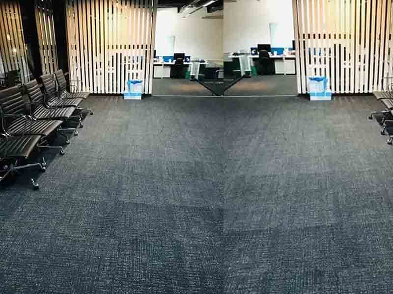 Vacuumed office floor and seating area